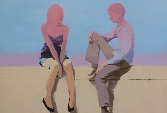 앉아있는 연인