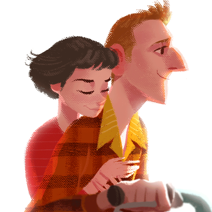 자전거를 타는 연인