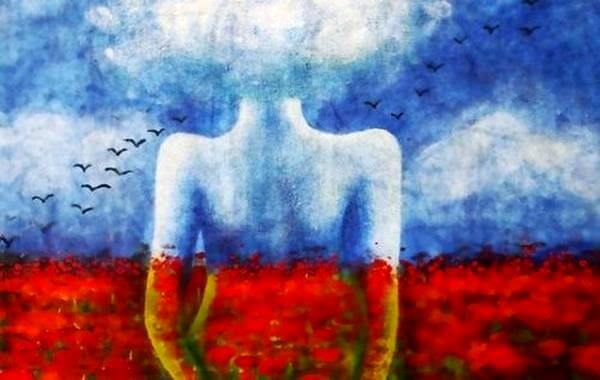 올바르게 그리워하는 여자의 뒷모습