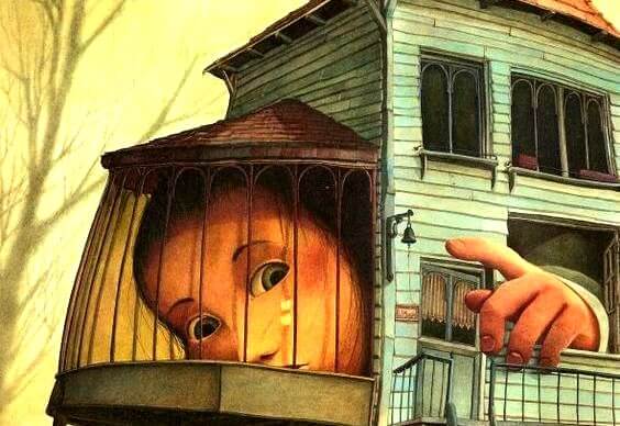 몸이 커져버려 집 밖으로 나오는 아이