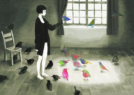 새가 가득한 방