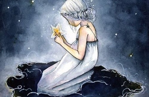 별을 들고 있는 소녀