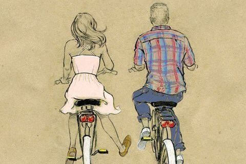커플 자전거