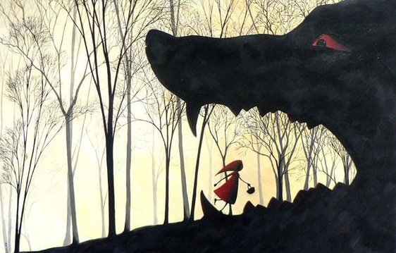 늑대입에 들어가는 여자