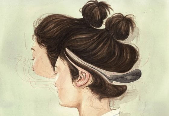 여자의 머리