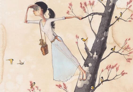 보는 여자