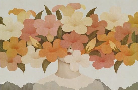 여자 얼굴 꽃