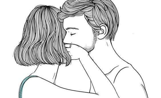 남자의 입을 막은 여자 그림