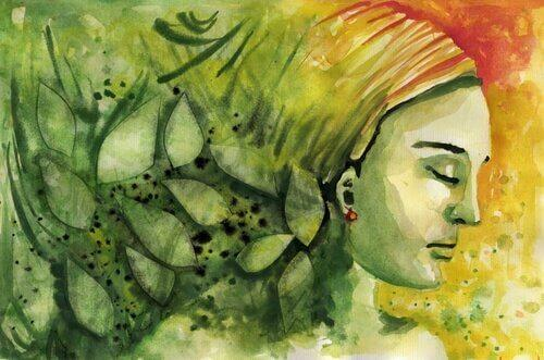 고통을 받아들이는 여자