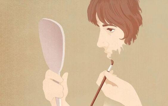 자신을 그리는 남자 그림